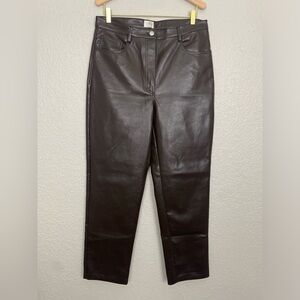 Wilfred Melina Brown Vegan Leather Pants Size 12